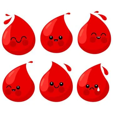 Blood drop characters. Vector illustration Stock Illustration