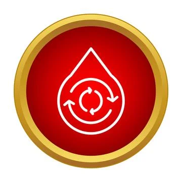 Blood drop circulation icon symbolizing health and donation Stock Illustration