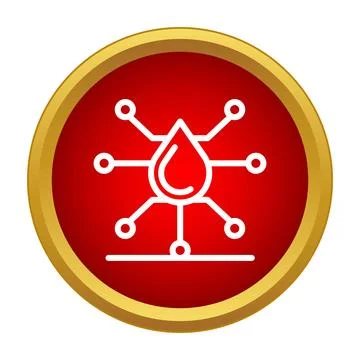 Blood drop with connected nodes representing analysis Illustrazione stock