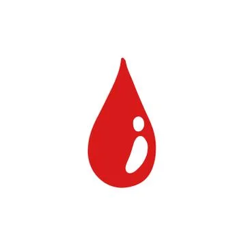 Blood drop doodle icon, vector color illustration Stock Illustration