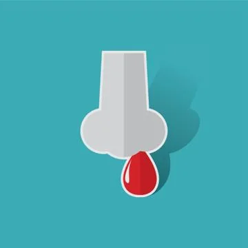 Blood Drop Falling From Nose Stock Illustration