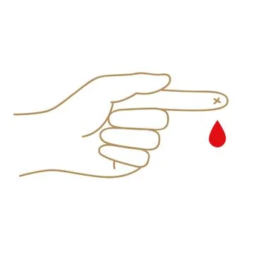 Blood drop from a finger 스톡 일러스트