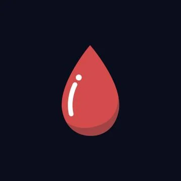 Blood drop flat icon, vector color illustration Stock Illustration