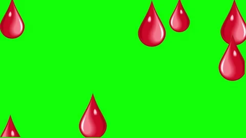 Blood drop on green screen animation (Chroma key) Stock Footage 310526892
