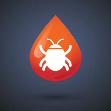 Blood drop icon with a bug Stock-Illustration