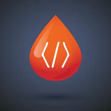 Blood drop icon with a code sign Stock-Illustration