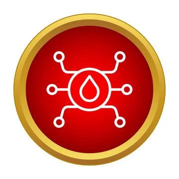 Blood drop icon connecting to network points 스톡 일러스트