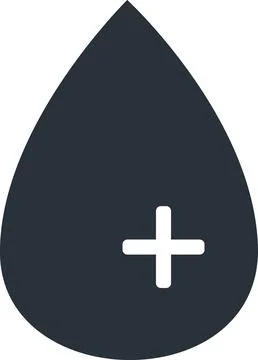 Blood drop icon with medical cross Stock Illustration
