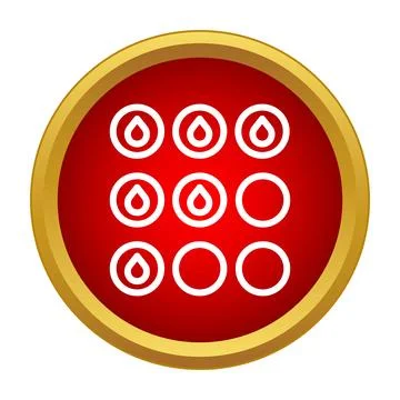 Blood drop icon pattern in a red circle Illustrazione stock