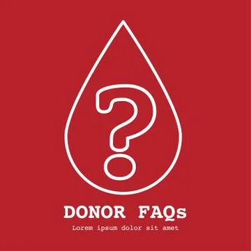 Blood drop icon with the text FAQ Stock Illustration