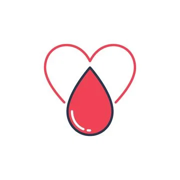 Blood Drop inside Heart vector concept colored icon Stock Illustration