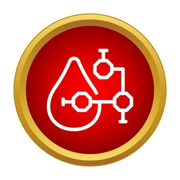 Blood drop with molecular structure icon Stockillustratie
