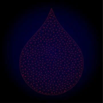 Blood Drop Polygonal Frame Vector Mesh Illustration Stock Illustration