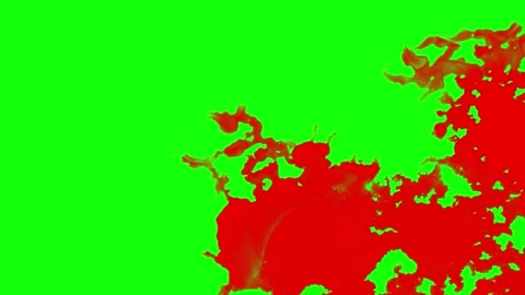 Blood drop soaking on a green sreen background. Stock Footage 303086500