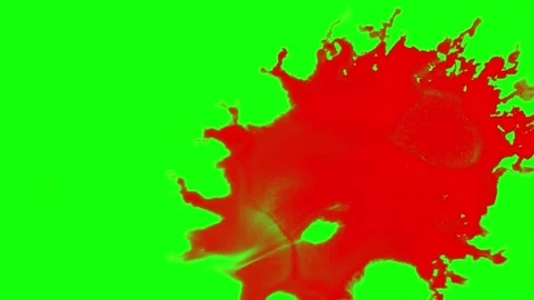 Blood drop soaking on a green sreen background. Stockbeeldmateriaal 303086515