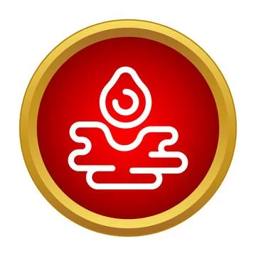 Blood drop splashing in a red circle icon Stock Illustration