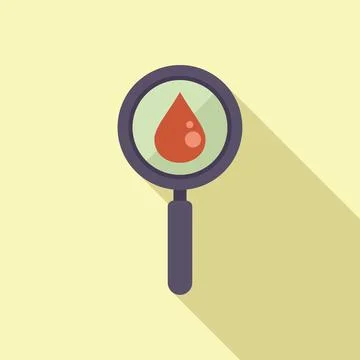 Blood drop test icon flat vector. Health system Stock Illustration