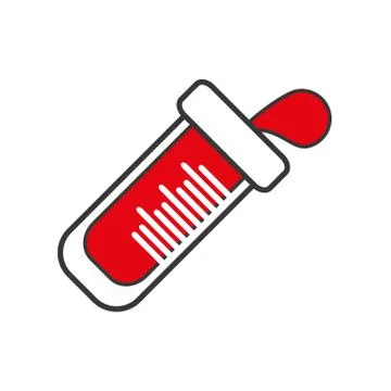 Blood drop test tube sample icon イラスト素材