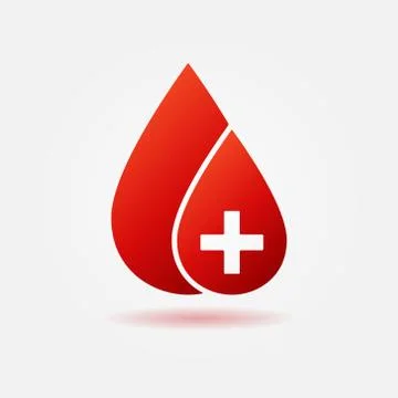 Blood drop vector concept logo or icon Stock Illustration