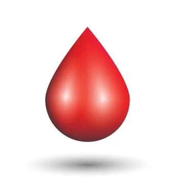 Blood drop on white background Stock Illustration