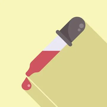Blood dropper icon flat vector. Test covid Stock Illustration