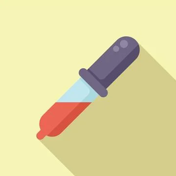 Blood dropper icon flat vector. Animal service Stock Illustration