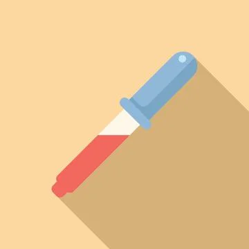 Blood dropper icon flat vector. Antiviral injection Stock Illustration