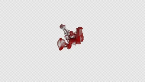 Blood dropping underwater overlay isolated on alpha background in 4K Stock Footage 237620102
