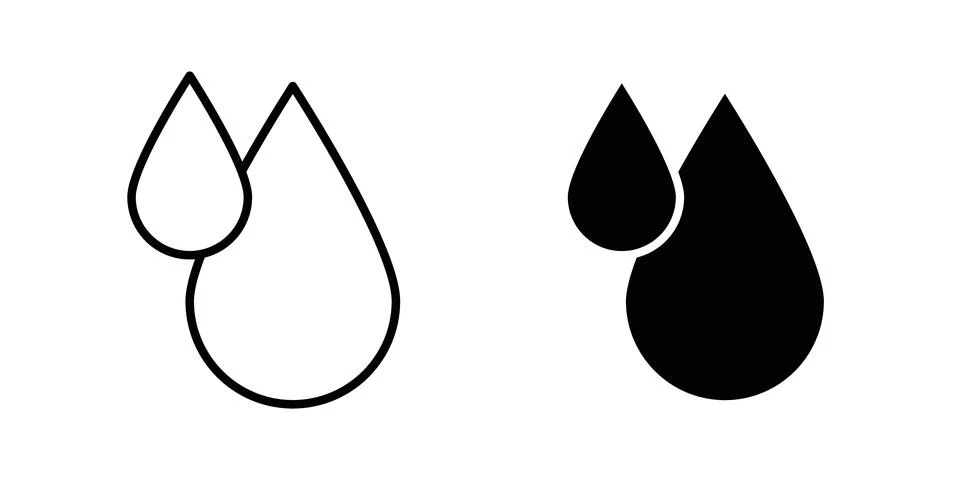 Blood drops icon vector template set in black Stock Illustration