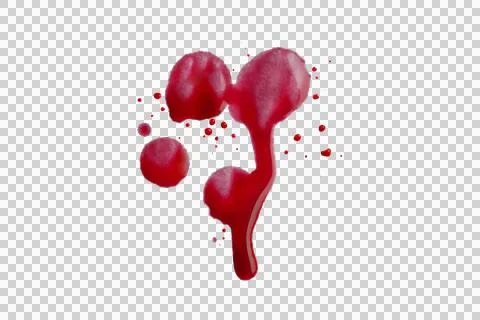 Blood drops isolated transparency background. Stock Photos
