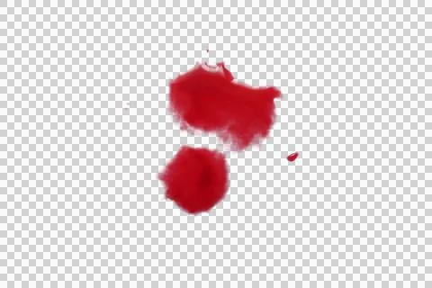 Blood drops isolated transparency background. Stock Photos