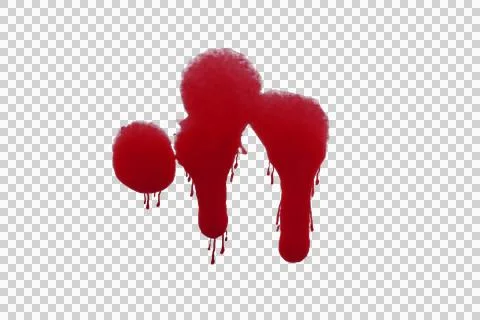 Blood drops isolated transparency background. Stock Photos