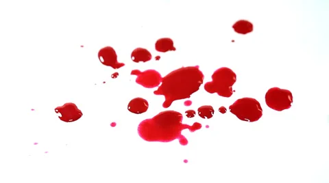 Blood drops isolated on white background Stock Footage 36438264