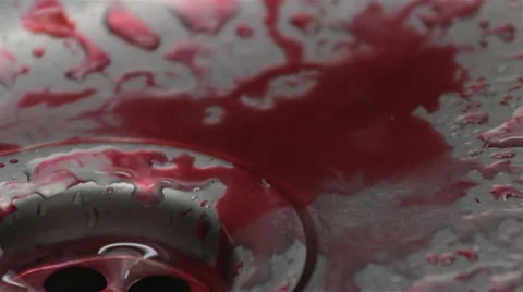 Blood drops in a sink, Flat-profile Stock Footage 53222287