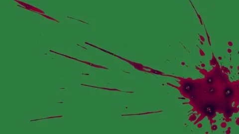Blood Dynamic With Out On Green Screen Chroma Key Background Stock Footage 338018195