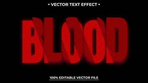 Blood Editable Text Effect With Sliced Style for Halloween Design 스톡 일러스트