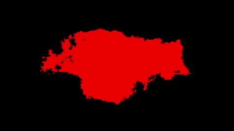 Blood Effect Red Ink Spread with Grunge Flow and Fluid Bloom Animation Stock Footage 311117740