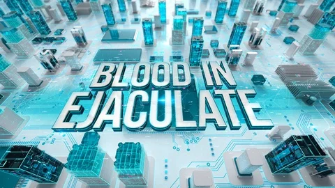 Blood in Ejaculate with medical digital technology concept Video stock 105884961