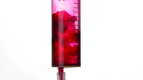 Blood explosion in syringe Stock Footage 58121628