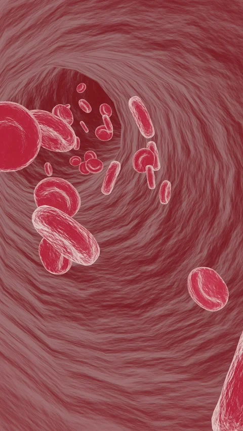 Blood Flow Inside Artery — Vertical 3D Healthcare Science Animation Vidéo 335964798