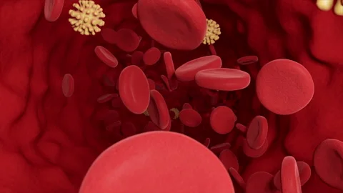 Blood flow with virus Stock Footage 147495647