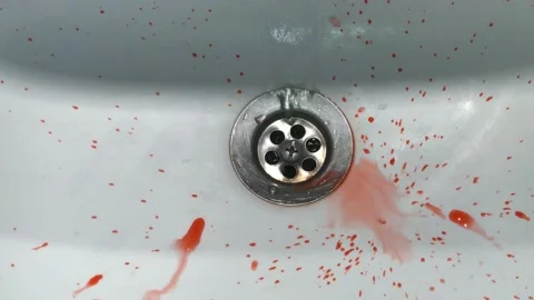 Blood flowing from the sink Stock Footage 146711076