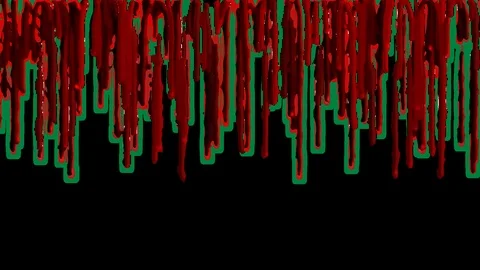 Blood flows down with alpha transparency Stock Footage 122341361