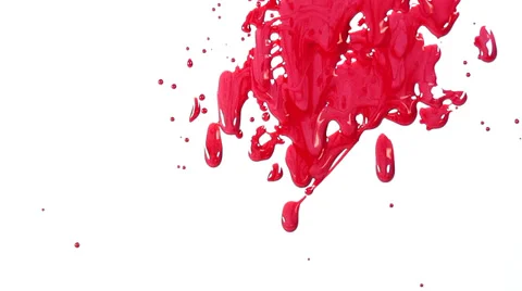 Blood flows isolated on white background Stock Footage 36438168