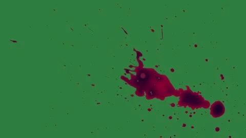 Blood Flying With Spied - Chroma Key Green Screen Footage Stock Footage 338018053
