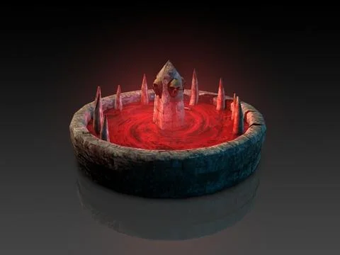 Blood fountain with skulls (Animated) 3D Model