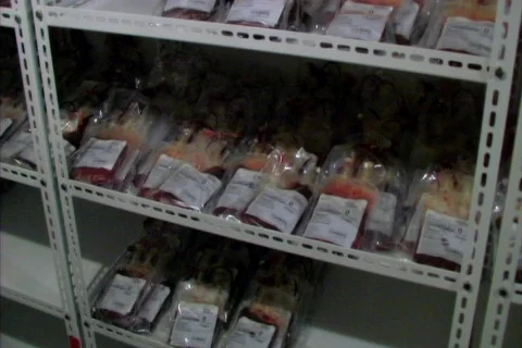 Blood freezer close Stock Footage 98975