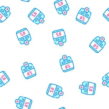 Blood glucose meter device vector seamless pattern Stock Illustration