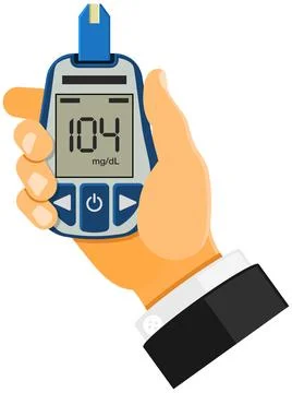 Blood glucose meter in hand Illustrazione stock