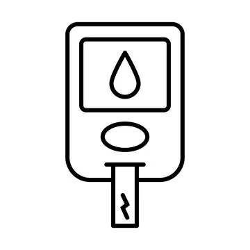 Blood glucose meter testing strip icon vector for graphic design, logo, web.. Stock Illustration